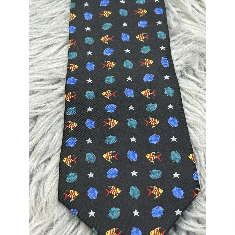Tropicals‎ By Tango Men's Seashell And Fish Underwater Designed Silk Tie NWT